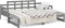 vidaXL - Slaapbank - uitschuifbaar - massief - grenenhout - grijs - 2x(80x200) - cm