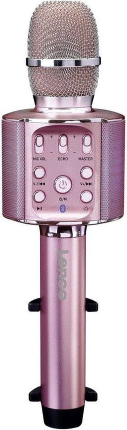 Lenco BMC-090 - Karaoke Microfoon - Bluetooth met Speaker en Lichteffecten - Roze