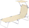 Outsunny ligbed - inklapbaar - 4 standen - zonnedak - beige