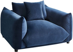 Fauteuil LUVOS Fluweel Donkerblauw
