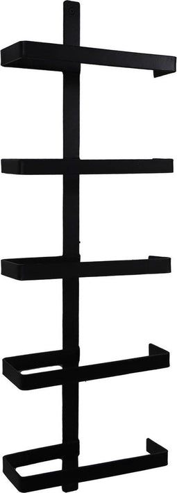 Wijnrek 5 flessen - 22x9x70 - Zwart - Metaal