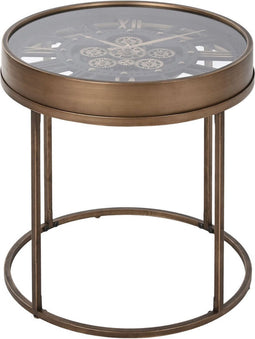Kleine bijzettafel Home ESPRIT Zwart Gouden Metaal Kristal 48 x 48 x 51 cm
