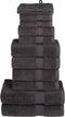 vidaXL - 12-delige - Handdoekenset - SOLUND - 600 - g/m² - antracietkleurig