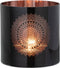 J-Line windlicht Boho - glas - zwart/koper - large