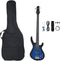 vidaXL - Basgitaar - voor - beginners - elektrisch - met - tas - 4/4 - 46