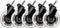 Deltaco GAM-141 - RGB Rainbow Zwenkwielen - 3 inch - Zwart (5 stuks)