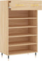 vidaXL - Schoenenkast - 60x35x105 - cm - bewerkt - hout - sonoma - eikenkleurig