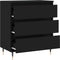 vidaXL - Dressoir - 60x35x70 - cm - bewerkt - hout - zwart
