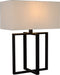 Atmooz - Tafellamp Amadora - Slaapkamer / Woonkamer - Industrieel - Zwart en witte kap - Hoogte 53cm - Metaal