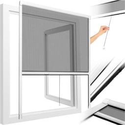 tectake® Insectenwerend Rolgordijn - 110 x 160 cm - Oprolbaar Muggengordijn - Inkortbaar - Aluminium