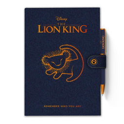 LION KING - Premium Notitieboek A5 - Harde kaft met pen - Gepersonaliseerde geruite pagina's