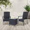Juskys Yoro - Tuinstoelen - 4-delig - Stapelbaar - Zwart (4 stuks)