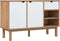 vidaXL - Dressoir - OTTA - 114x43x73,5 - cm - massief - grenenhout - bruin - en - wit