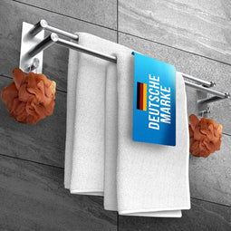 LOBUX® - Handdoekstang zonder boren - 60cm, roestvrij staal - Handdoekstang badkamer dubbel,