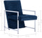 vidaXL Fauteuil met chromen poten fluweel blauw