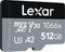 Lexar Professional 1066x - microSDXC UHS-I - 512GB - 160 MB/s leessnelheid 120 MB/s schrijfsnelheid