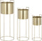 Mica Decorations Favani - Bloempot op standaard - Set van 3 - H80 x Ø28 cm - Goud (set van 3)