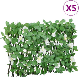 vidaXL - Kunstplant - klimop - op - latwerk - 5 - st - uittrekbaar - 180x30 - cm - groen