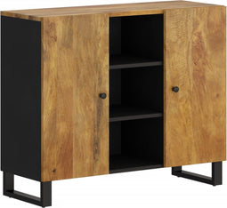 vidaXL - Dressoir - met - 2 - deuren - 90x33x75 - cm - massief - mangohout