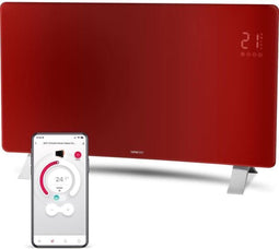 Slimme Wi-Fi glazen radiator - SENCOR - SCF 4742RD - 2400 W - 2 niveaus - Thermostaat - Rood
