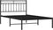 vidaXL - Bedframe - met - hoofdbord - metaal - zwart - 107x203 - cm