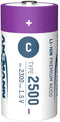 Ansmann 1313-0004 - Oplaadbare C-batterijen - 2300 mAh - Paars (2 stuks)