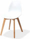 Keeve Stapelbare stoel wit , berkenhouten frame en kunststof zitting - SET VAN 4