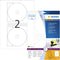 Herma 8624 - Zelfklevende CD/DVD etiketten - Met positioneringshulp - Wit (20 stuks)