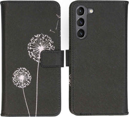iMoshion Hoesje Geschikt voor Samsung Galaxy S23 Plus Hoesje Met Pasjeshouder - iMoshion Design Softcase Bookcase - Zwart / Dandelion