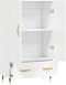vidaXL - Hoge - kast - 69,5x31x115 - cm - bewerkt - hout - hoogglans - wit