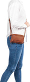 BURKELY Antique Avery Mini Bag - Lederen schoudertas - 2 ritsvakken - Cognac