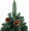vidaXL - Kerstboom - met - echt - hout - en - dennenappels - smal - 210 - cm - PVC - groen