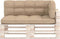 vidaXL - Palletkussens - 3 - st - stof - beige
