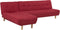 ALSTEN - Hoekslaapbank - Rood - Rechterzijde - 257 cm - Polyester