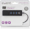 Ewent EW1140 - 3-Poorts USB 3.1 Gen1 Hub met Gigabit netwerkpoort - Zwart