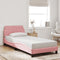 vidaXL - Bedframe - met - hoofdeinde - zonder - matras - 90x200 - cm - fluweel - roze