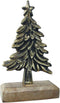 PTMD Marrey Kerstboom Beeld - 17 x 5 x 9 cm - Aluminium/hout - Messing