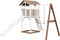 AXI Beach Tower Speeltoestel in Bruin/Wit - Speeltoren met Enkele Schommel, Witte Glijbaan en Zandbak - FSC hout - Speelhuis op palen voor de tuin