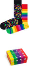 Happy Socks - Pride Giftbox - 2-pack met kleurrijke sokken - zwart/oranje/groen/geel/paar
