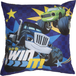 Nickelodeon Blaze Zoom - Kussen - 40 x 40 cm - Blauw/Groen/Rood