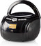 Nedis CD-Speler Boombox - Batterij Gevoed / Netvoeding - Stereo - 9 W - Bluetooth - FM - USB-weergave - Handgreep - Zwart