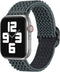 imoshion Elastisch nylon bandje - Geschikt voor Apple Watch 1, 2, 3, 4, 5, 6, 7, 8, 9, 10 (42 mm), SE - 38/40/41 mm - Donkergrijs - One Size