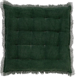 Dutch Decor - BURTO - Stoelkussen van gewassen katoen Mountain View 40x40 cm - groen - Zitkussen