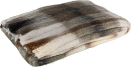 J-Line Plaid ruit - polyester - bruin & grijs & wit - 190 x 136 cm - woonaccessoires