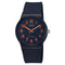 Q&Q VS50J012Y - Horloge - Sport - Analoog - Unisex - Plastic band - Rond - Cijfers - Kunststof - Donkerblauw - Oranje - 10 ATM