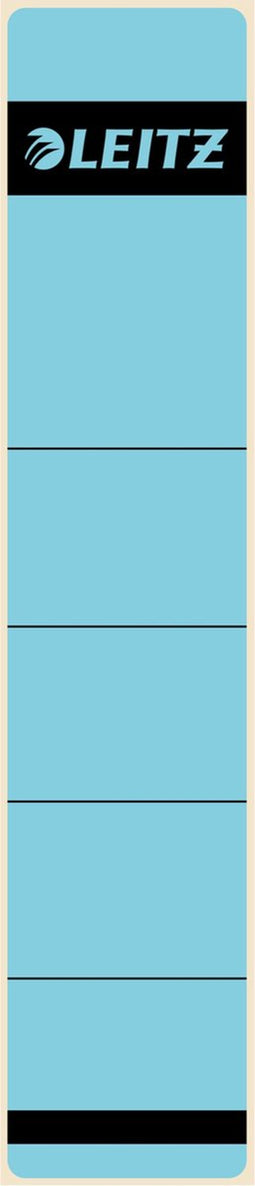 Rugetiket Leitz smal/kort 39x192mm zelfklevend blauw - 10 stuks