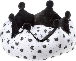 kattenmand Mikado 60 x 55 cm katoen wit/zwart