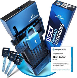 Nextcover FoldOne - Vouwslot 120cm - SteelSecure-Technologie 3.0 - Blauw Zwart