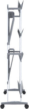 vidaXL - Schoenenrek - met - wieltjes - 89x27x120 - cm - zilverkleurig