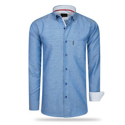 Cappuccino Italia Regular Fit Overhemd - Royal Blauw